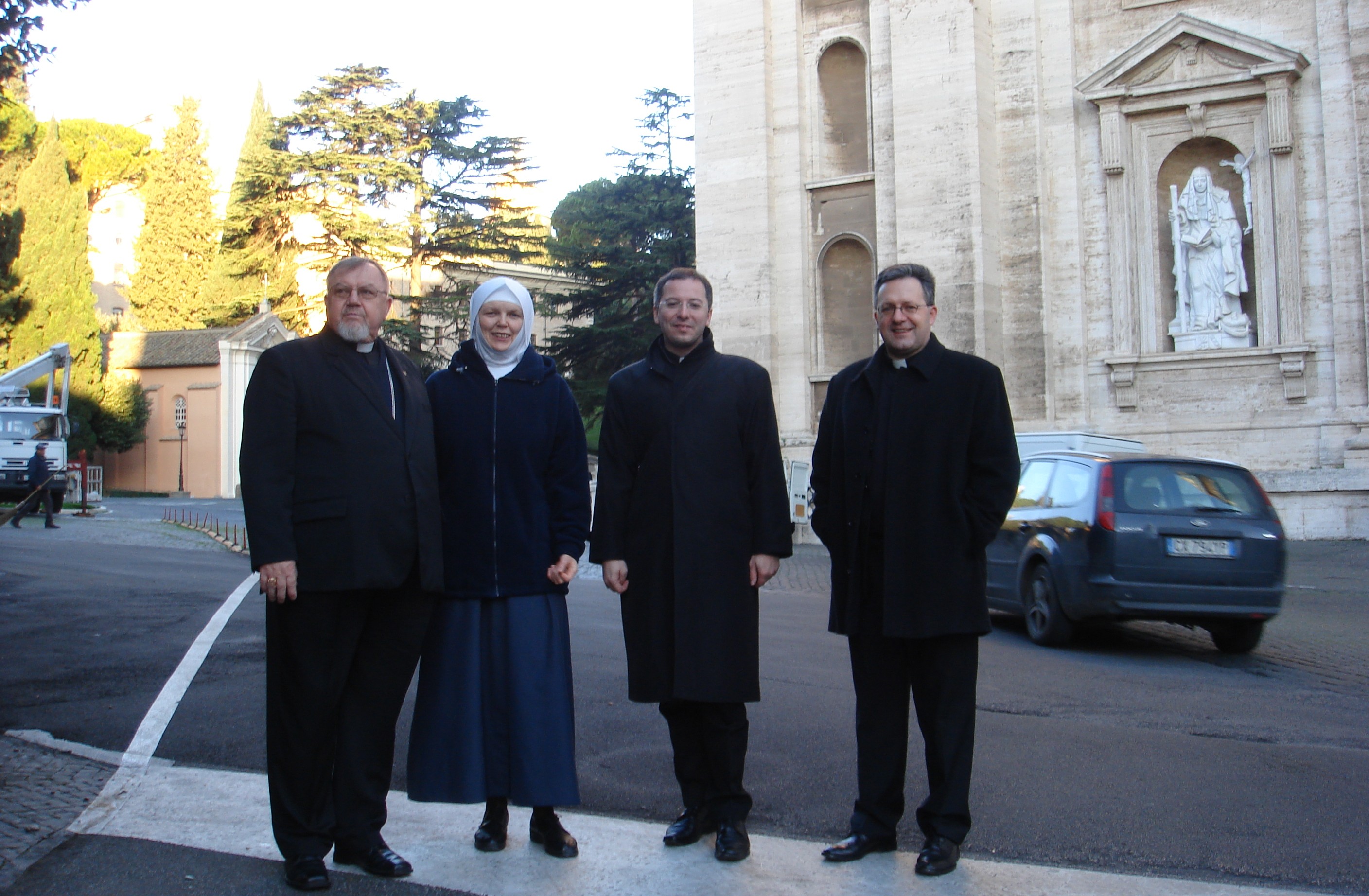 Bishop Antoni Dydycz with Msgr. Dariusz Giers and friends in the Vatican