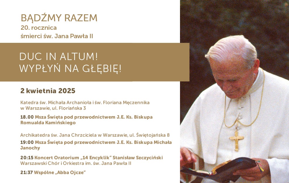 Jutro w Warszawie koncert ku czci papieża pod patronatem naszej Fundacji